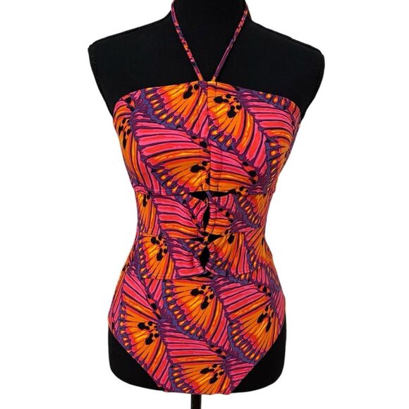 Jantzen Pink and Orange One Piece Swim - Picture 1 of 7